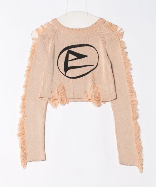 Uenui(ウニュイ)の「【 cunii 】ツートーングランジニットティー(ニット/セーター・レディース・レッド/ブラック/オレンジ/ブラウン/モカ・FREE)」の5枚目の写真