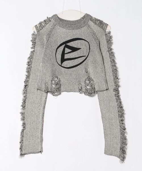 Uenui(ウニュイ)の「【 cunii 】ツートーングランジニットティー(ニット/セーター・レディース・レッド/ブラック/オレンジ/ブラウン/モカ・FREE)」の2枚目の写真