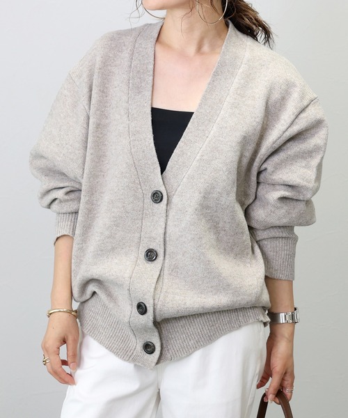 Aletta vita(アレッタビータ)の「7G天竺編みドルマンニットカーディガン(カーディガン/ボレロ・レディース・グレー/ブラック/ベージュ・FREE)」の1枚目の写真