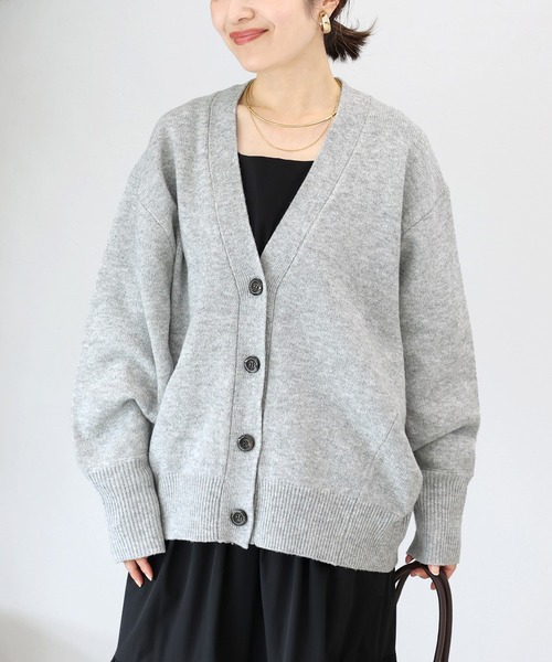 Aletta vita(アレッタビータ)の「7G天竺編みドルマンニットカーディガン(カーディガン/ボレロ・レディース・グレー/ブラック/ベージュ・FREE)」の3枚目の写真