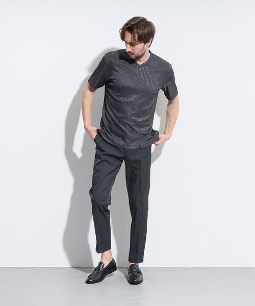 HIDEAWAYS NICOLE（ハイダウェイニコル）の「ハイブリットエアジャージ半袖Ｔシャツ（Tシャツ/カットソー・メンズ・ボルドー/サックスブルー/ライトグレー/チャコールグレー・X-LARGE/LARGE/MEDIUM）」の17枚目の写真