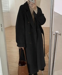 Lace Ladies（レースレディース）の「ウールライク テーラード ベルト付き ロング コート（チェスターコート）」