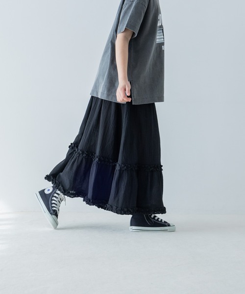 LOWRYS FARM(ローリーズファーム)の「スソフリルロングスカート 292633(スカート・キッズ・ブラック/オフホワイト・120cm/110cm/150cm/140cm/130cm)」の15枚目の写真