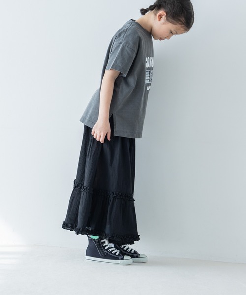 LOWRYS FARM(ローリーズファーム)の「スソフリルロングスカート 292633(スカート・キッズ・ブラック/オフホワイト・120cm/110cm/150cm/140cm/130cm)」の12枚目の写真