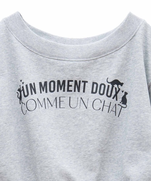 31 Sons de mode(トランテアン ソン ドゥ モード)の「ネコロゴオフショルプルオーバー(Tシャツ/カットソー・レディース・オフホワイト/ピンク/ライトグレー/ネイビー・フリー)」の5枚目の写真