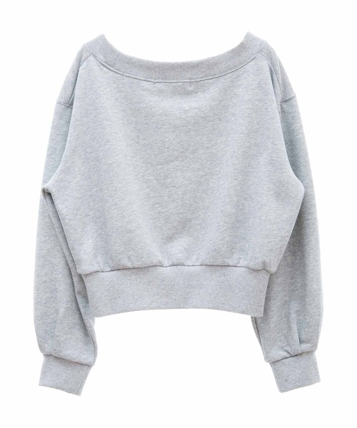 31 Sons de mode(トランテアン ソン ドゥ モード)の「ネコロゴオフショルプルオーバー(Tシャツ/カットソー・レディース・オフホワイト/ピンク/ライトグレー/ネイビー・フリー)」の9枚目の写真
