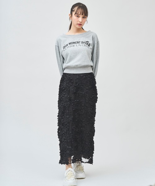 31 Sons de mode(トランテアン ソン ドゥ モード)の「ネコロゴオフショルプルオーバー(Tシャツ/カットソー・レディース・オフホワイト/ピンク/ライトグレー/ネイビー・フリー)」の16枚目の写真