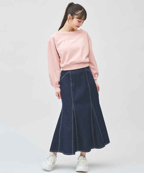 31 Sons de mode(トランテアン ソン ドゥ モード)の「ネコロゴオフショルプルオーバー(Tシャツ/カットソー・レディース・オフホワイト/ピンク/ライトグレー/ネイビー・フリー)」の22枚目の写真