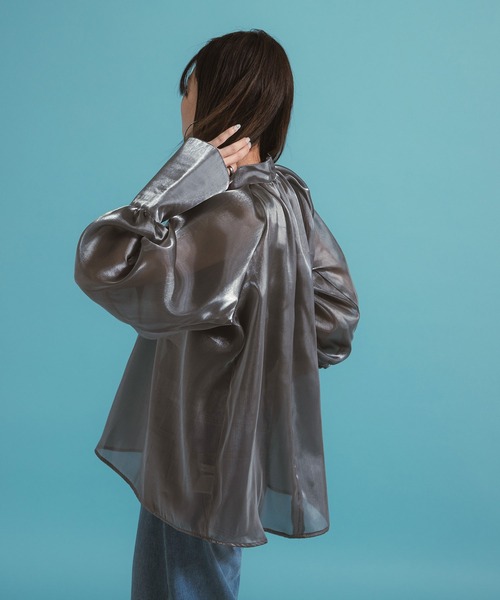 bohmal(ボマール)の「箔オーガンジーブラウス(シャツ/ブラウス・レディース・ブラック/シルバー・MEDIUM)」の5枚目の写真