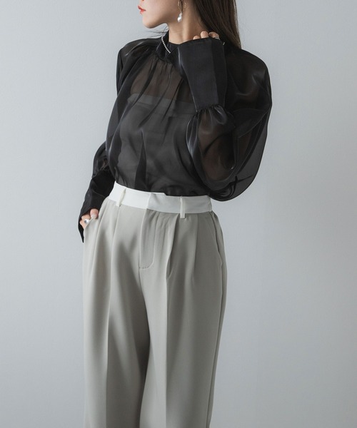 bohmal(ボマール)の「箔オーガンジーブラウス(シャツ/ブラウス・レディース・ブラック/シルバー・MEDIUM)」の9枚目の写真