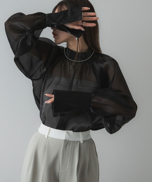 bohmal(ボマール)の「箔オーガンジーブラウス(シャツ/ブラウス・レディース・ブラック/シルバー・MEDIUM)」の10枚目の写真