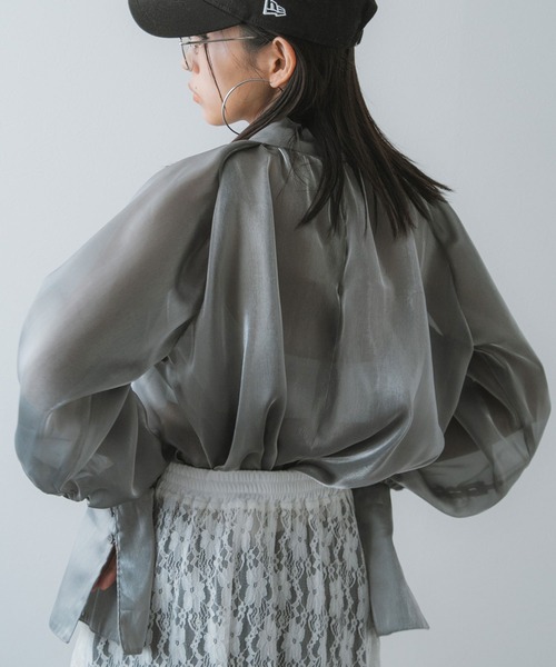 bohmal(ボマール)の「箔オーガンジーブラウス(シャツ/ブラウス・レディース・ブラック/シルバー・MEDIUM)」の21枚目の写真