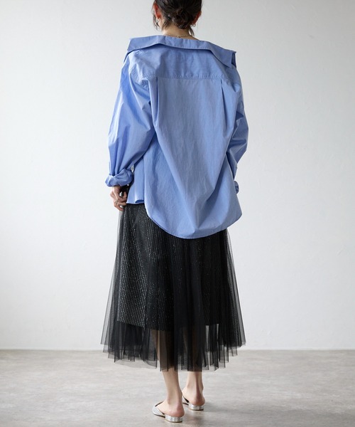 each（イーチ）の「チュールレイヤードラメストライプスカート（スカート・レディース・アイボリー/ブラック・FREE）」の19枚目の写真