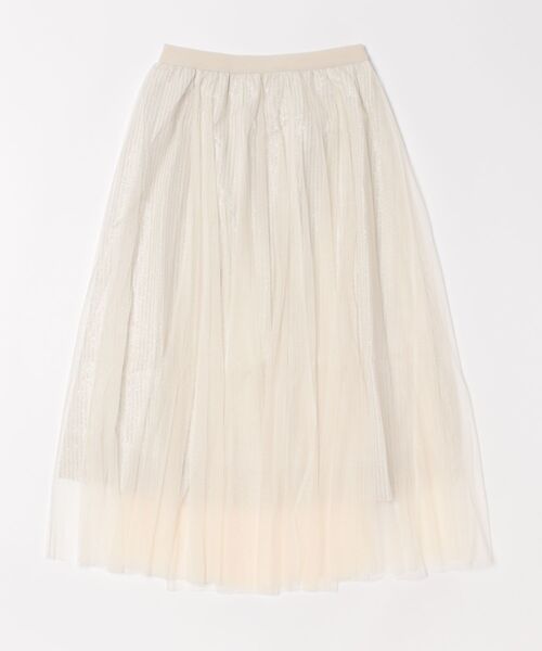 each（イーチ）の「チュールレイヤードラメストライプスカート（スカート・レディース・アイボリー/ブラック・FREE）」の21枚目の写真