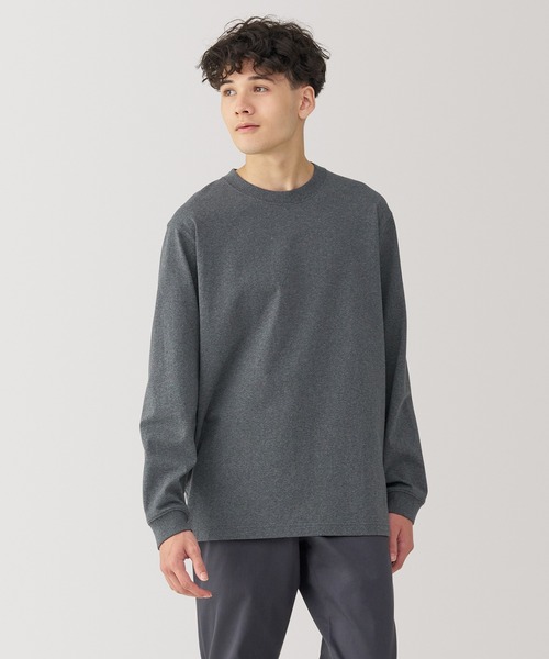ミニ裏毛クルーネック長袖ＴシャツXＬライトグレーチャコールグレーL カラーインナー長袖Vネック | ユニフォーム | 1枚 | P7200