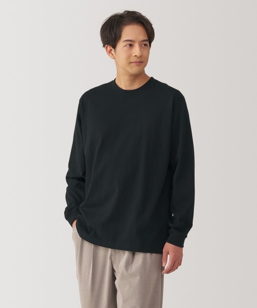 紳士 洗いざらし太番手クルーネック長袖Tシャツ（Tシャツ
