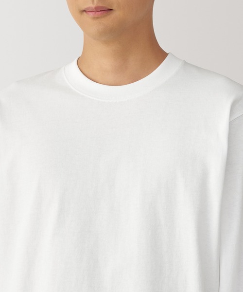 無印良品（ムジルシリョウヒン）の「紳士　洗いざらし太番手クルーネック長袖Ｔシャツ（Tシャツ/カットソー・メンズ・グレー/チャコールグレー/ブラック/スモーキーグリーン系/ホワイト/ダークネイビー・M/L/XL/S）」の10枚目の写真