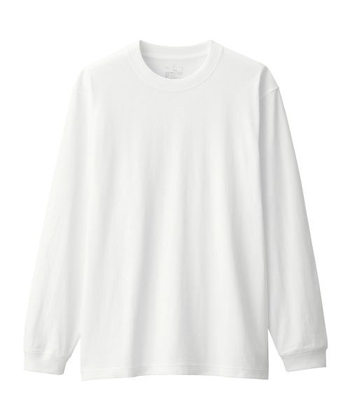 無印良品（ムジルシリョウヒン）の「紳士　洗いざらし太番手クルーネック長袖Ｔシャツ（Tシャツ/カットソー・メンズ・グレー/チャコールグレー/ブラック/スモーキーグリーン系/ホワイト/ダークネイビー・M/L/XL/S）」の11枚目の写真