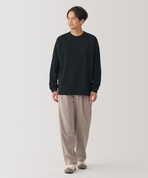 無印良品（ムジルシリョウヒン）の「紳士　洗いざらし太番手クルーネック長袖Ｔシャツ（Tシャツ/カットソー・メンズ・グレー/チャコールグレー/ブラック/スモーキーグリーン系/ホワイト/ダークネイビー・M/L/XL/S）」の13枚目の写真