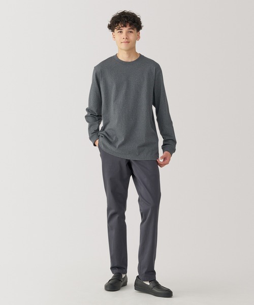 無印良品（ムジルシリョウヒン）の「紳士　洗いざらし太番手クルーネック長袖Ｔシャツ（Tシャツ/カットソー・メンズ・グレー/チャコールグレー/ブラック/スモーキーグリーン系/ホワイト/ダークネイビー・M/L/XL/S）」の19枚目の写真