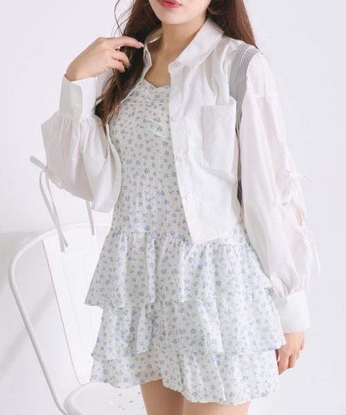 OLIVE des OLIVE(オリーブデオリーブ)の「袖リボンシャツ(シャツ/ブラウス・レディース・サックスブルー/ピンク/オフホワイト・FREE)」の9枚目の写真