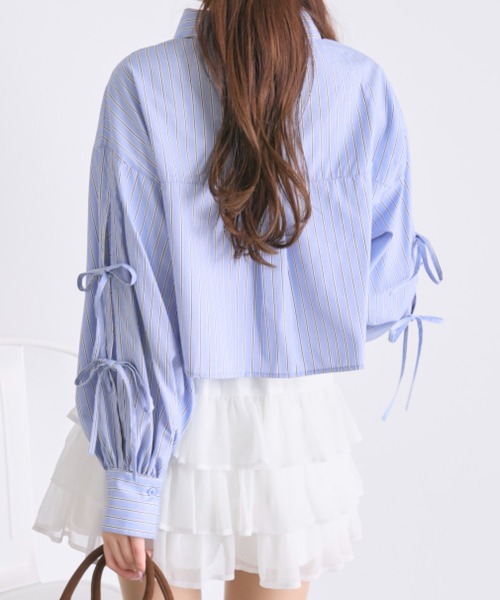 OLIVE des OLIVE(オリーブデオリーブ)の「袖リボンシャツ(シャツ/ブラウス・レディース・サックスブルー/ピンク/オフホワイト・FREE)」の17枚目の写真