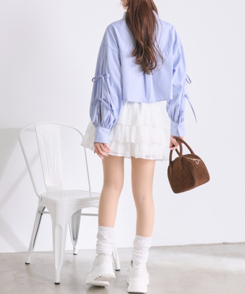 OLIVE des OLIVE(オリーブデオリーブ)の「袖リボンシャツ(シャツ/ブラウス・レディース・サックスブルー/ピンク/オフホワイト・FREE)」の19枚目の写真