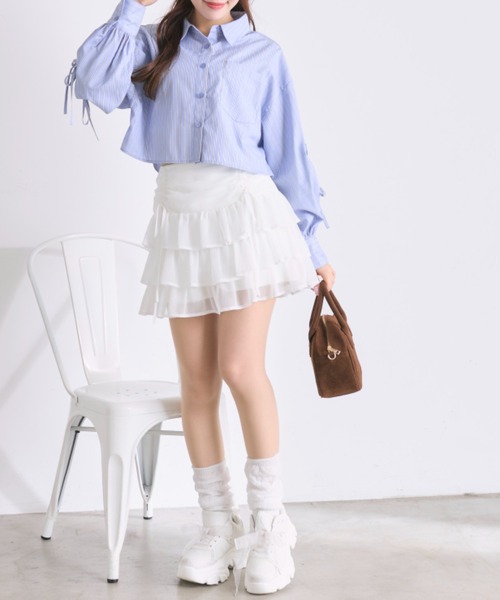 OLIVE des OLIVE(オリーブデオリーブ)の「袖リボンシャツ(シャツ/ブラウス・レディース・サックスブルー/ピンク/オフホワイト・FREE)」の20枚目の写真