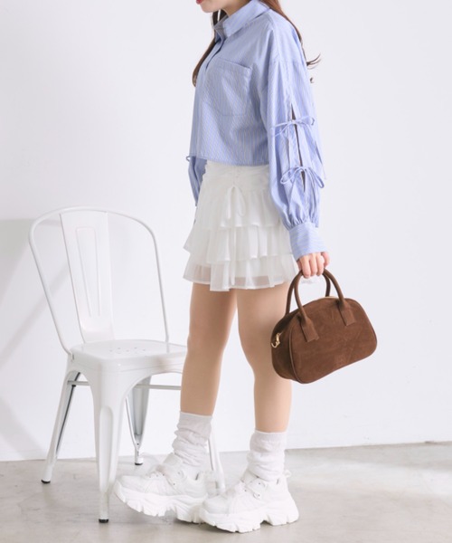 OLIVE des OLIVE(オリーブデオリーブ)の「袖リボンシャツ(シャツ/ブラウス・レディース・サックスブルー/ピンク/オフホワイト・FREE)」の21枚目の写真