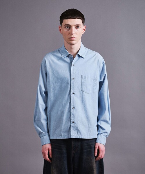 MONKEY TIME（モンキータイム）の「コットン クロップド シャツ（シャツ/ブラウス・メンズ・ブラウン/ブラック/ライトブルー・S/M/L）」の11枚目の写真