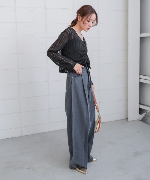 Bab(バブ)の「フロントシャーリングトップスインナーSET(Tシャツ/カットソー・レディース・ブラック/アイボリー/ベージュ・M)」の13枚目の写真