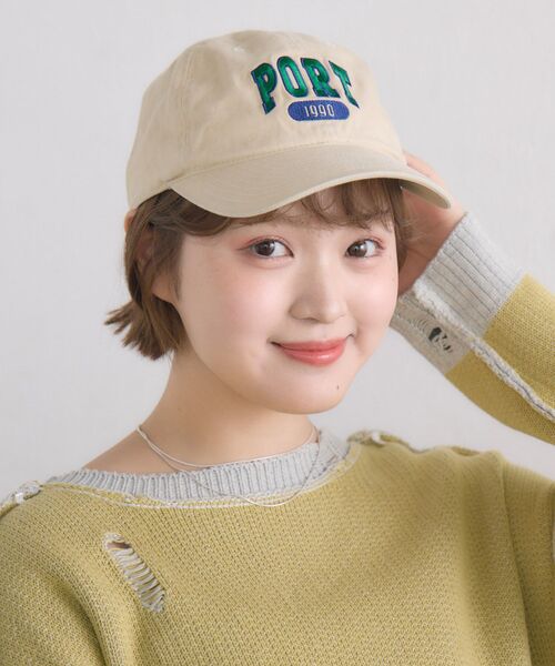 casita(RETRO GIRL)(カシータ)の「PORT刺繍キャップ(ハット・レディース・チャコールグレー/ブルー/アイボリー・ONE SIZE)」の7枚目の写真