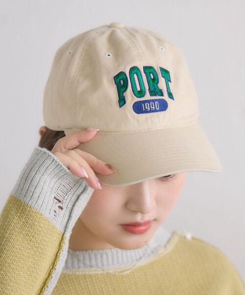 casita(RETRO GIRL)(カシータ)の「PORT刺繍キャップ(ハット・レディース・チャコールグレー/ブルー/アイボリー・ONE SIZE)」の8枚目の写真