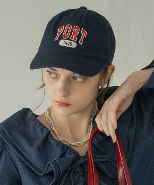 casita(RETRO GIRL)(カシータ)の「PORT刺繍キャップ(ハット・レディース・チャコールグレー/ブルー/アイボリー・ONE SIZE)」の10枚目の写真