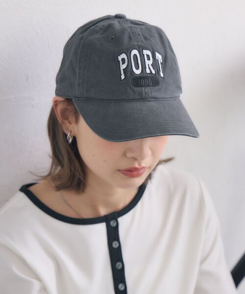 casita(RETRO GIRL)(カシータ)の「PORT刺繍キャップ(ハット・レディース・チャコールグレー/ブルー/アイボリー・ONE SIZE)」の11枚目の写真