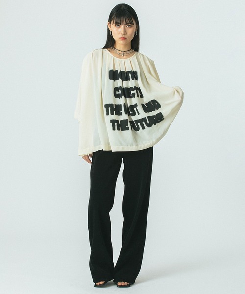 OKIRAKU（オキラク）の「(OKIRAKU×ROSEBUD)SPRAY PRINT LIKE BLOUSE（シャツ/ブラウス・レディース・ホワイト/ブラウン・ONE SIZE）」の5枚目の写真