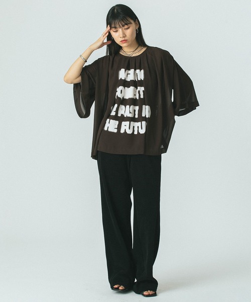 OKIRAKU（オキラク）の「(OKIRAKU×ROSEBUD)SPRAY PRINT LIKE BLOUSE（シャツ/ブラウス・レディース・ホワイト/ブラウン・ONE SIZE）」の9枚目の写真