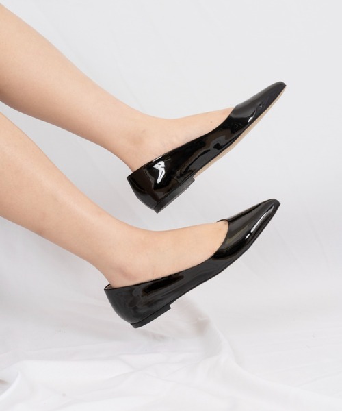 CORSO ROMA,9(コルソローマ)の「【CORSO ROMA,9/コルソローマ9】レザー バレーシューズ パンプス ローヒール(パンプス・レディース・ブラック/シルバー・37/36/38/39)」の9枚目の写真