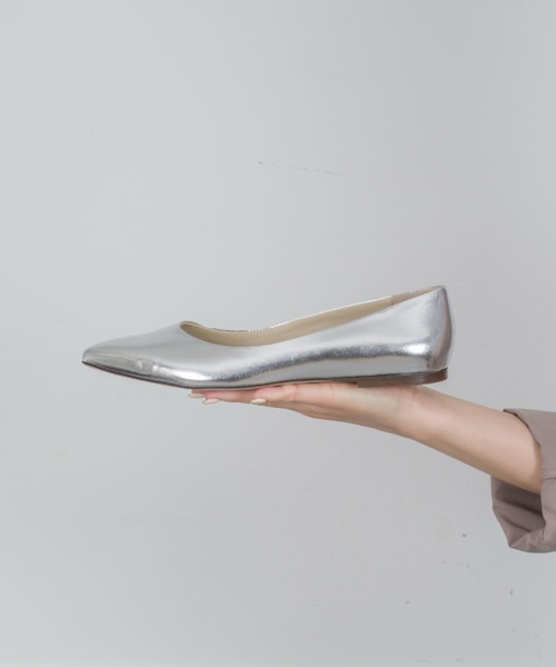 CORSO ROMA,9(コルソローマ)の「【CORSO ROMA,9/コルソローマ9】レザー バレーシューズ パンプス ローヒール(パンプス・レディース・ブラック/シルバー・37/36/38/39)」の13枚目の写真