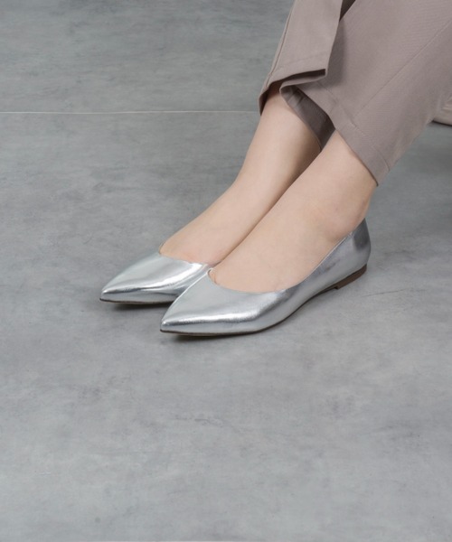 CORSO ROMA,9(コルソローマ)の「【CORSO ROMA,9/コルソローマ9】レザー バレーシューズ パンプス ローヒール(パンプス・レディース・ブラック/シルバー・37/36/38/39)」の16枚目の写真