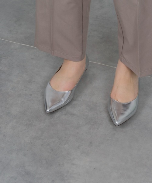 CORSO ROMA,9(コルソローマ)の「【CORSO ROMA,9/コルソローマ9】レザー バレーシューズ パンプス ローヒール(パンプス・レディース・ブラック/シルバー・37/36/38/39)」の17枚目の写真