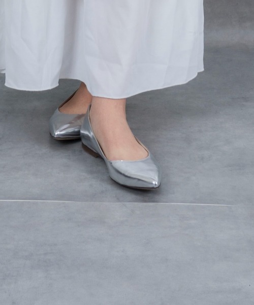 CORSO ROMA,9(コルソローマ)の「【CORSO ROMA,9/コルソローマ9】レザー バレーシューズ パンプス ローヒール(パンプス・レディース・ブラック/シルバー・37/36/38/39)」の21枚目の写真