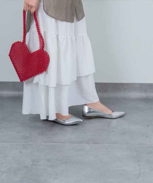 CORSO ROMA,9(コルソローマ)の「【CORSO ROMA,9/コルソローマ9】レザー バレーシューズ パンプス ローヒール(パンプス・レディース・ブラック/シルバー・37/36/38/39)」の22枚目の写真