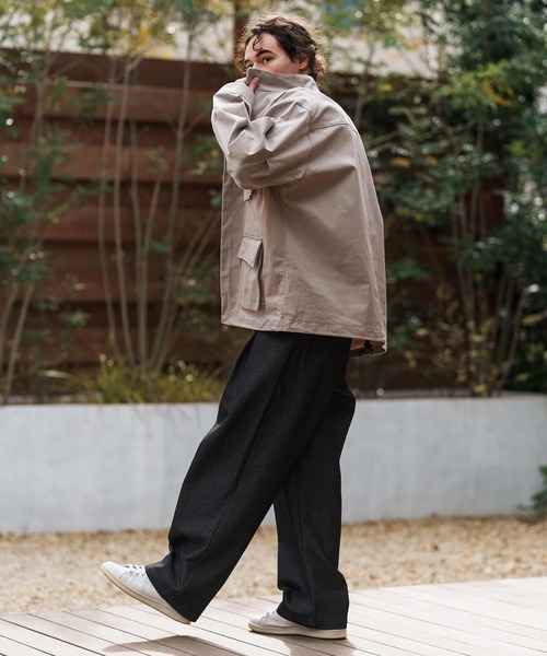 CAMBIO(カンビオ)の「mp13281-Jacquard Denim Two Tuck Wide Straight Pants デニムワイドパンツ(デニムパンツ・メンズ・ネイビー/ブルー・S/M/L)」の8枚目の写真