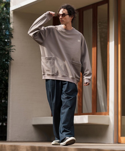CAMBIO(カンビオ)の「mp13281-Jacquard Denim Two Tuck Wide Straight Pants デニムワイドパンツ(デニムパンツ・メンズ・ネイビー/ブルー・S/M/L)」の15枚目の写真