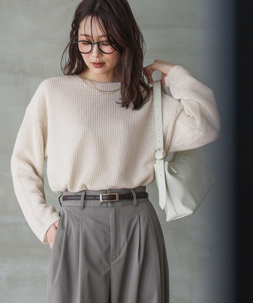 GLOBAL WORK(グローバルワーク)の「メッシュラメSETプルオーバー長袖/253296(ニット/セーター・レディース・モカ/イエロー系その他/アイボリー/グレー系8・MEDIUM/LARGE)」の13枚目の写真