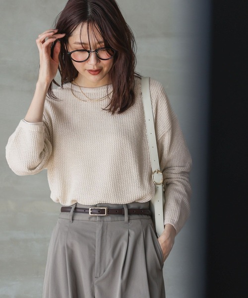 GLOBAL WORK(グローバルワーク)の「メッシュラメSETプルオーバー長袖/253296(ニット/セーター・レディース・モカ/イエロー系その他/アイボリー/グレー系8・MEDIUM/LARGE)」の15枚目の写真