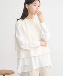 earth music&ecology（アースミュージックアンドエコロジー）の「SET2点 ベスト+バックティアードブラウス（チュニック・レディース）」