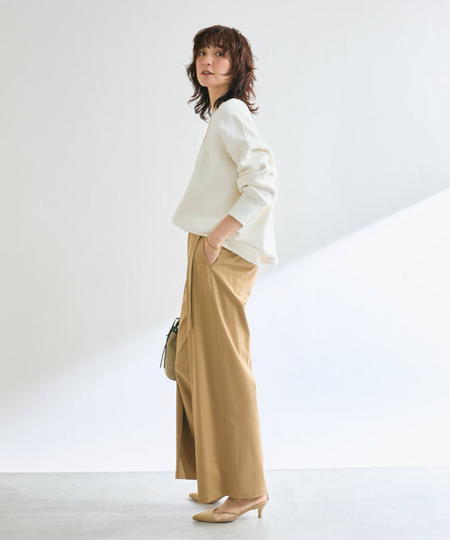 RIVE DROITE（リヴドロワ）の「【品よく履けるチノパン】ベルテッドワイドチノ（チノパンツ・レディース・ベージュ/ネイビー・36/38）」の8枚目の写真