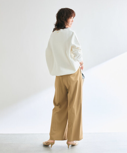 RIVE DROITE（リヴドロワ）の「【品よく履けるチノパン】ベルテッドワイドチノ（チノパンツ・レディース・ベージュ/ネイビー・36/38）」の9枚目の写真